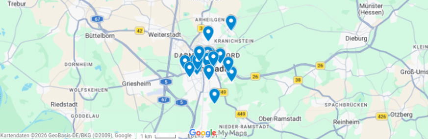 Picture of the Google Map for Darmstadt